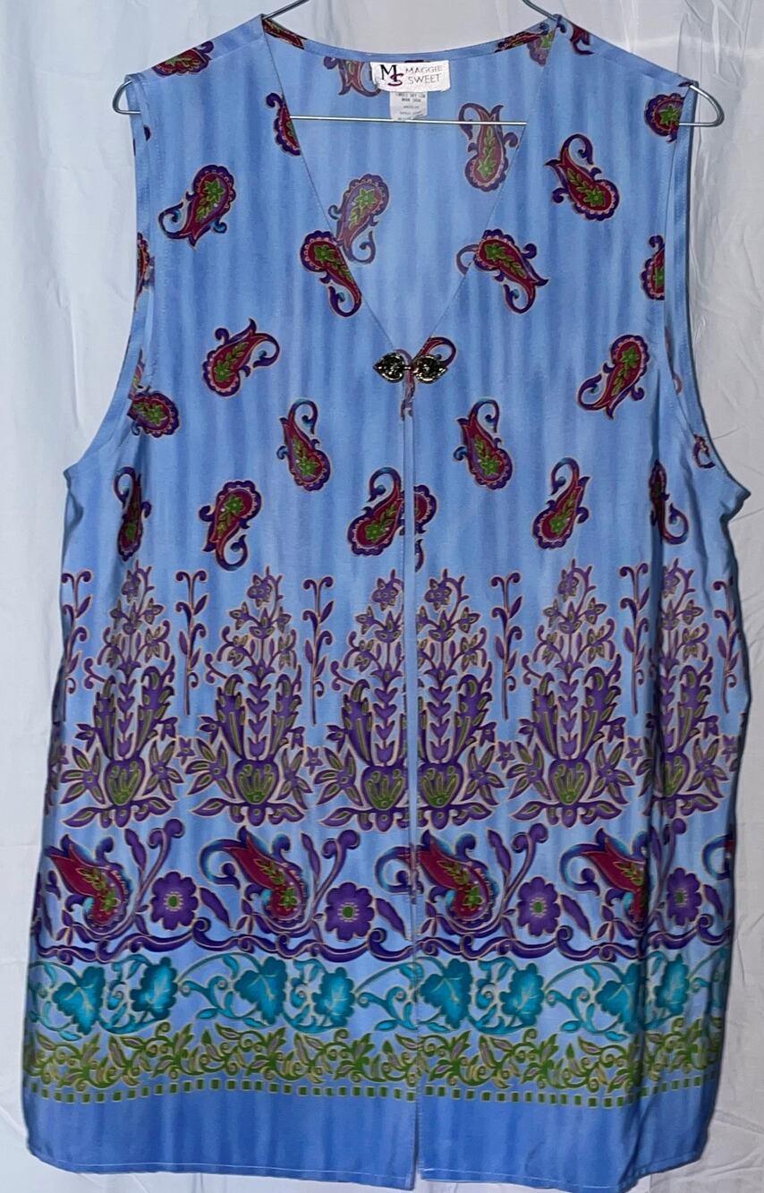 Vintage Maggie Sweet Petite Long Vest Sz lARGE